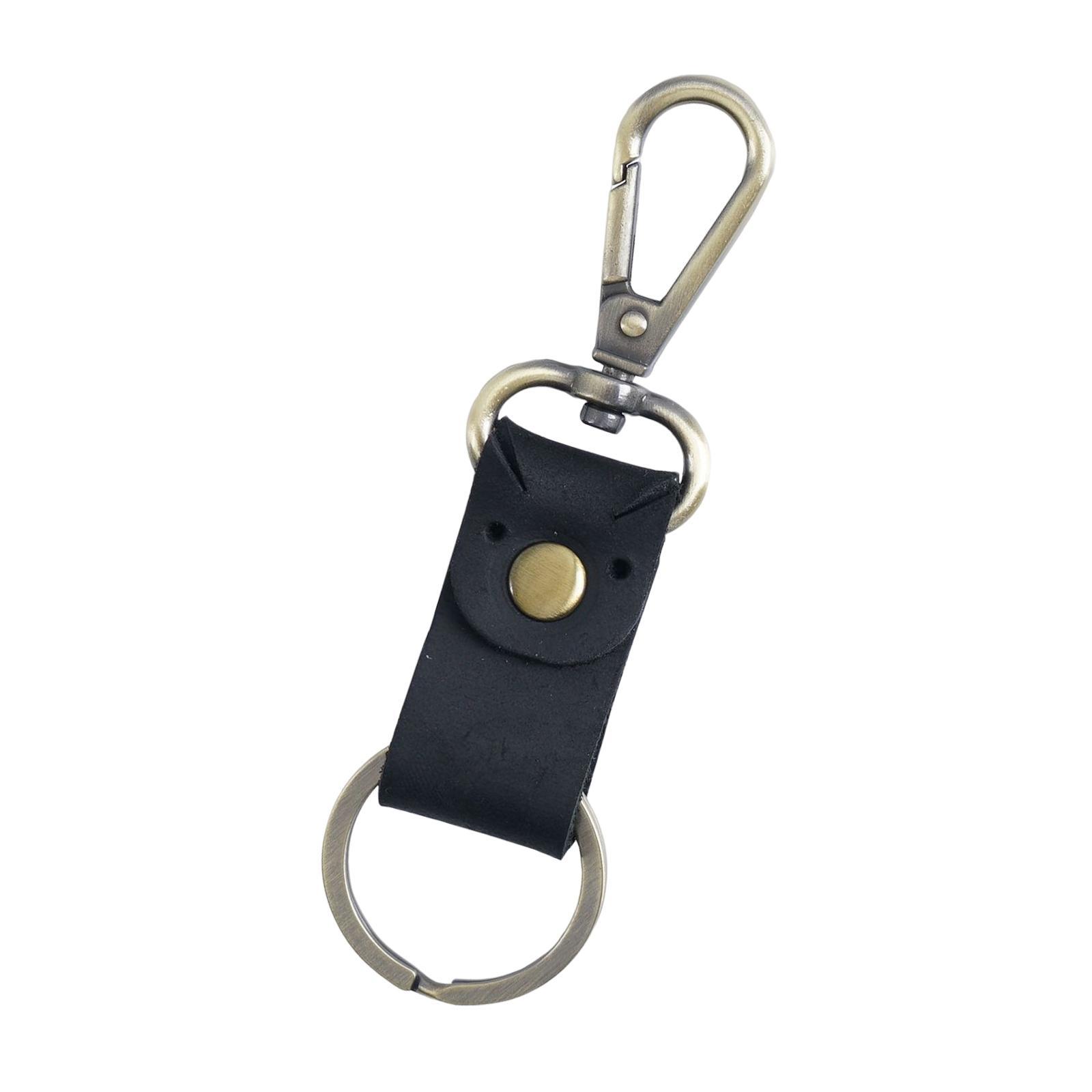 Leather Keychain Key Ring Unisex Business Key Chain Ring Fob