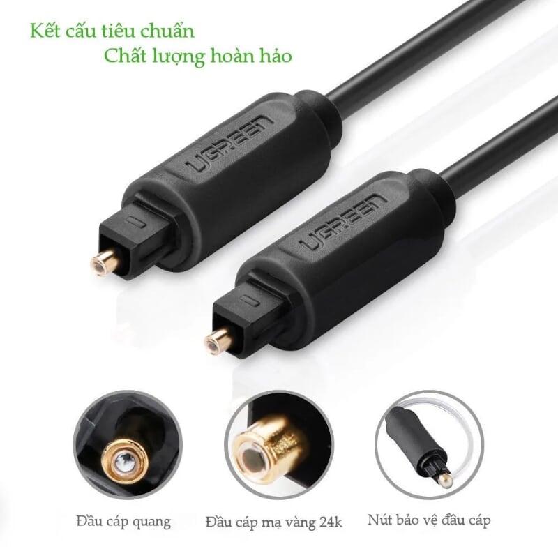 Ugreen UG20590AV122TK 3M Đen Dây cáp quang âm thanh 2 đầu dương - HÀNG CHÍNH HÃNG