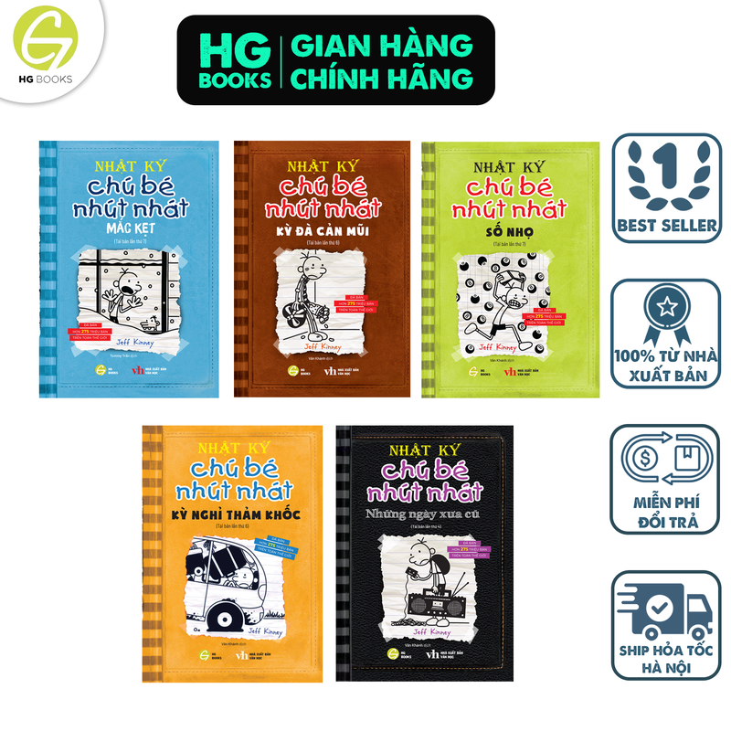 Bộ 5 tập 6-10 Nhật Ký Chú Bé Nhút Nhát bản Tiếng Việt – Diary Of A Wimpy Kid, Truyện tranh thiếu nhi bán chạy trên toàn thế giới
