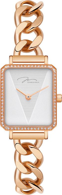 Đồng hồ đeo tay Nữ  hiệu JONAS &amp; VERUS J33.12.PWSPD , Máy Pin (Quartz), Kính sapphire chống trầy xước, Dây Thép không gỉ 316L