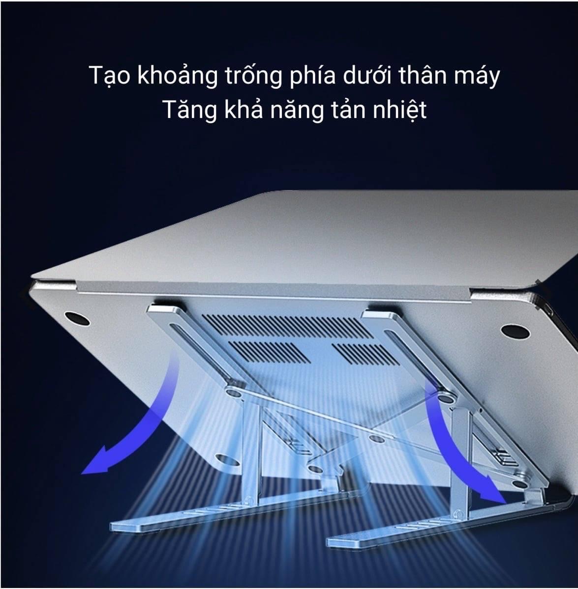 Kệ Wiwu Laptop Stand Dành Cho Laptop S400 Điều Chỉnh Độ Cao Với 10 Nấc Làm Giá Đỡ Laptop, Máy Tính Bảng, Đọc Sách - Hàng Chính Hãng 