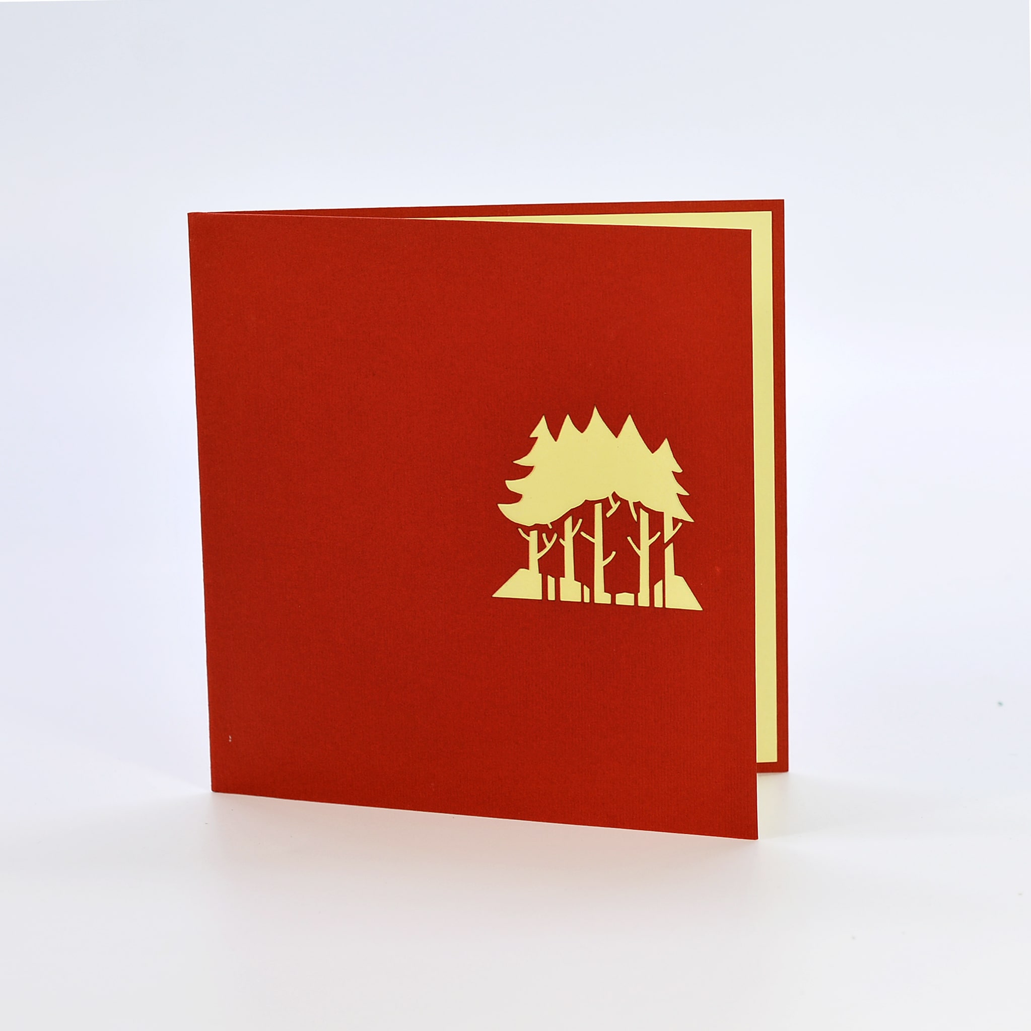 Thiệp nổi 3D handmade, 3D pop-up card Rừng thông- Pine forest size 15x15cm CN054