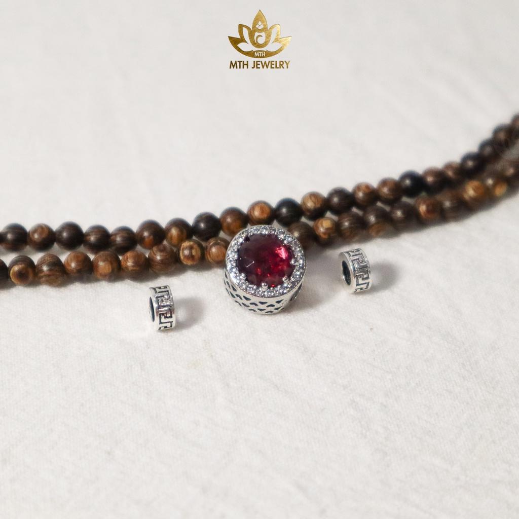 Vòng Tay Trầm Hương Tự Nhiên 108 Hạt MIX Charm Bạc S925 Phong Thủy