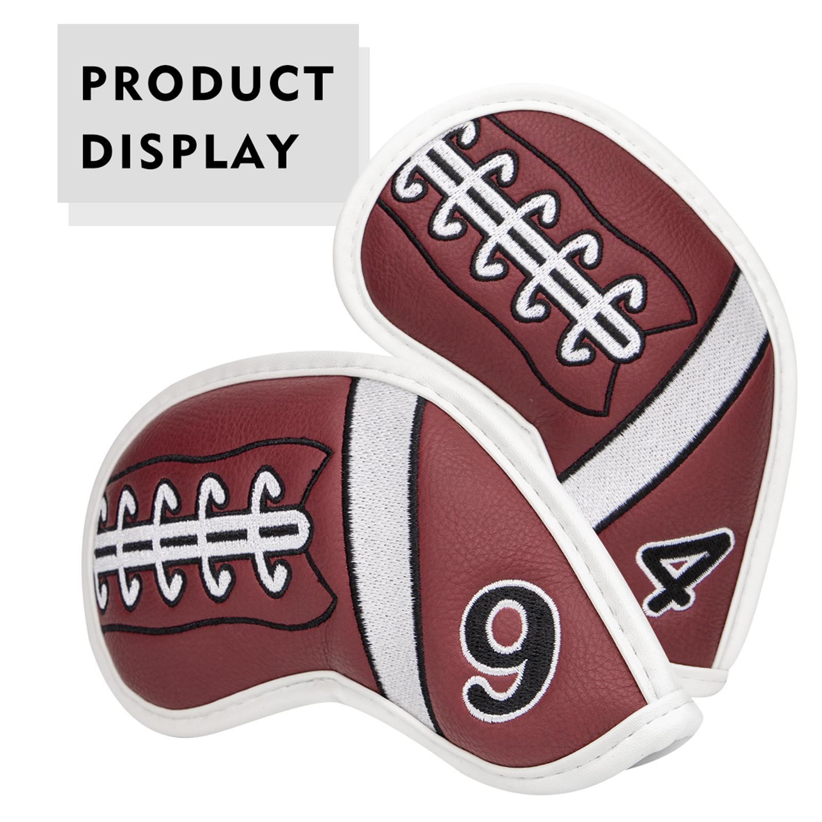Golf Club Iron Head Covers, 9 pcs Golf Headcover Set, Thick Synthetic Leather Golf Iron Head Covers Set Fit All Brands Irons