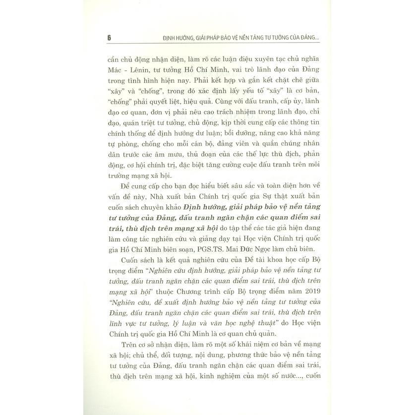 Sách - Định Hướng, Giải Pháp Bảo Vệ Nền Tảng Tư Tưởng Của Đảng, Đấu Tranh Ngăn Chặn Các Quan Điểm Sai Trái