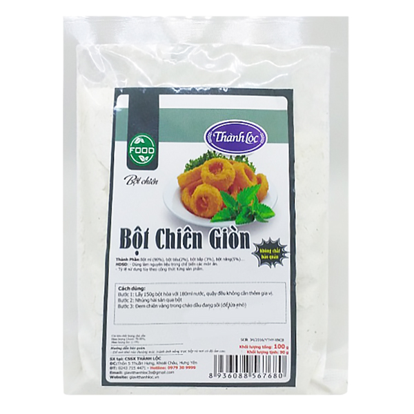 Combo 5 gói bột chiên giòn Thành Lộc G100g (90g/100g x 5 gói)