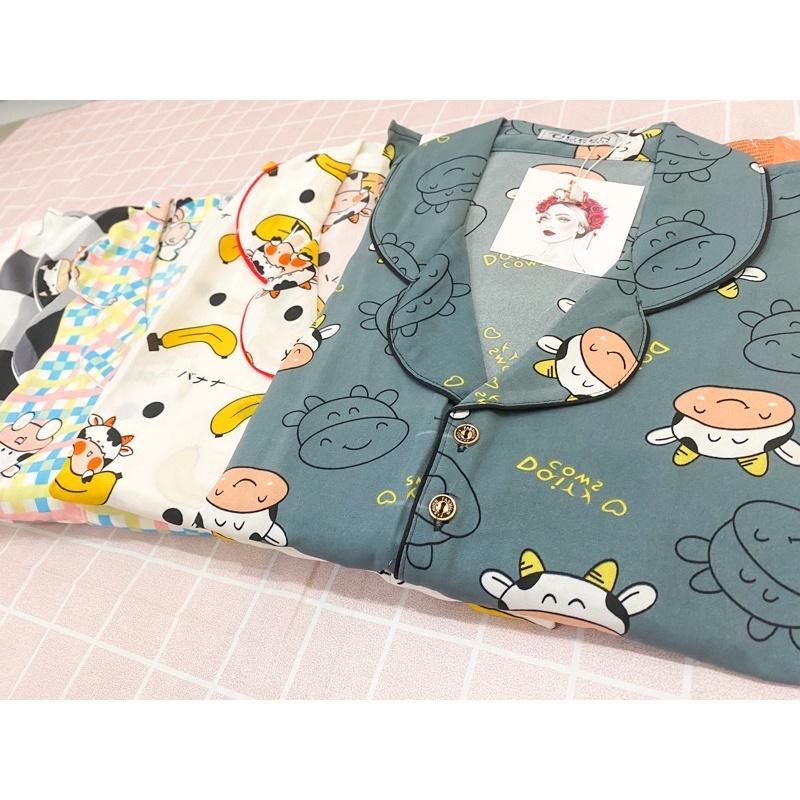 Đồ Ngủ Pijama Lụa, Tay Dơi Quần Ngắn Siêu Xinh, Tiểu Thư Mềm Mịn, Độc Lạ Khó Tìm, Sang Chảnh Hàn Quốc