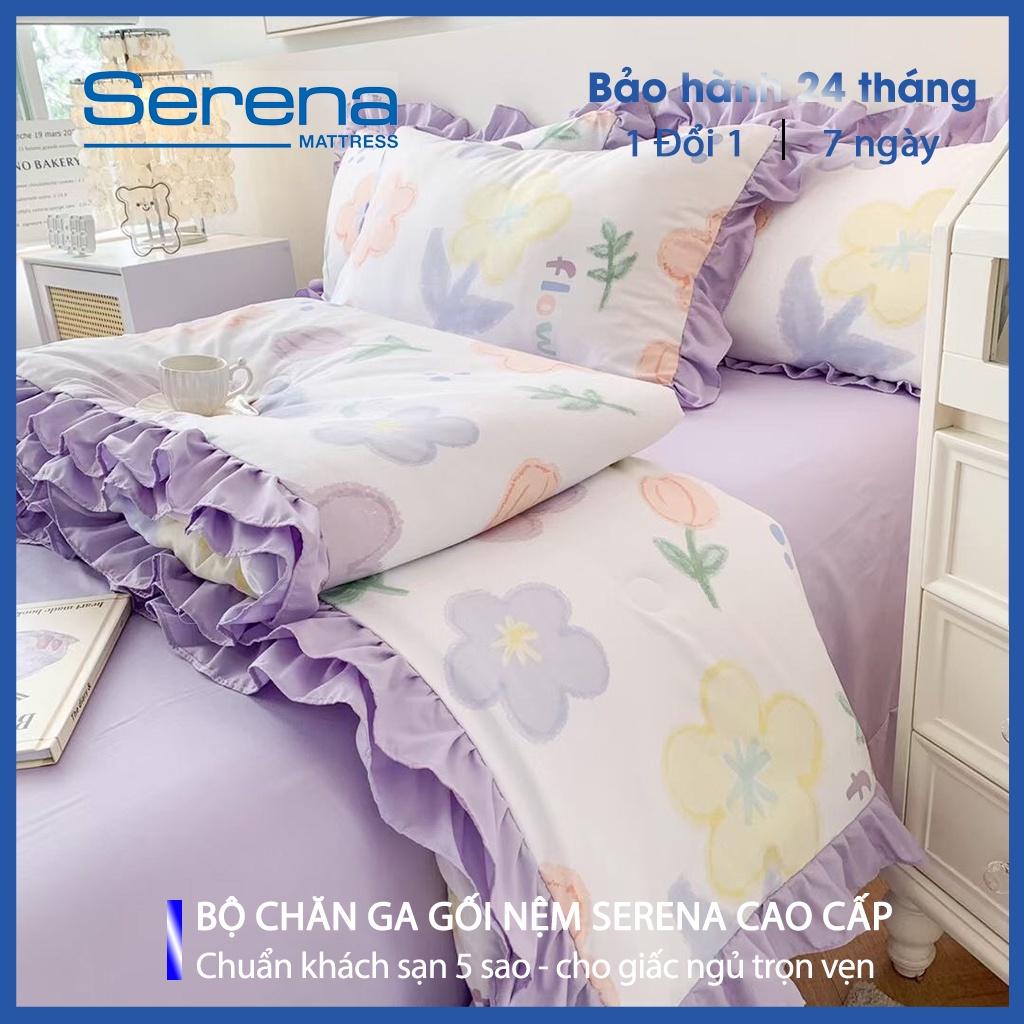 Bộ Ga Giường 5 Món Cute Đũi Bèo SERENA Cao Cấp Chuẩn Khách Sạn 5 Sao