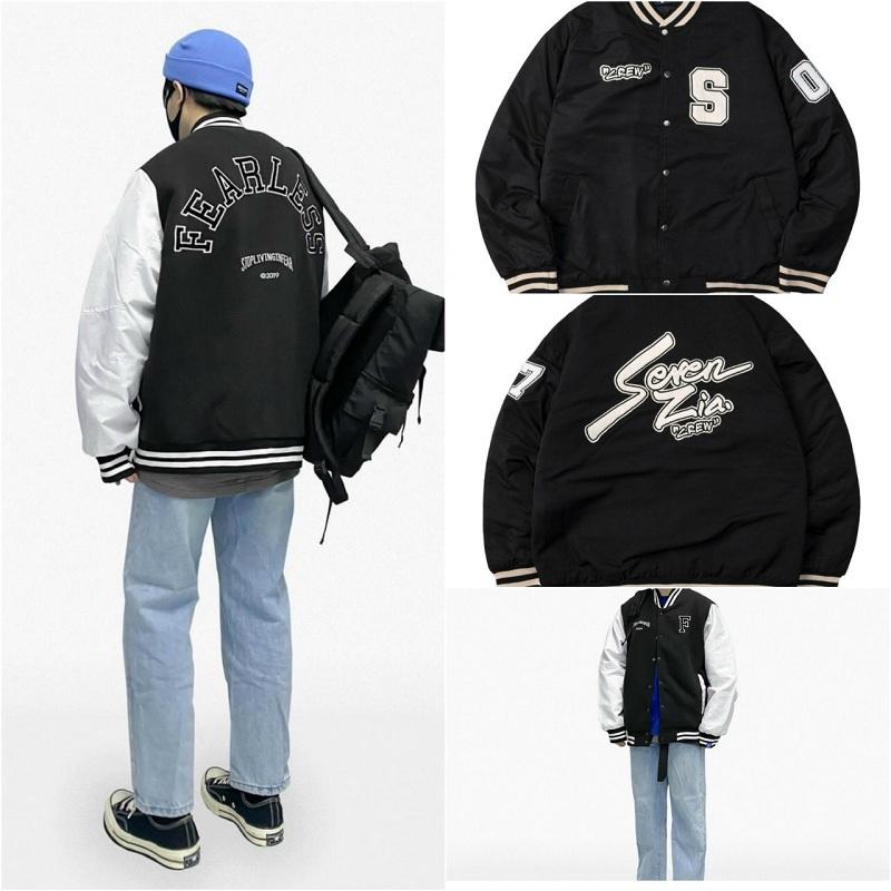 Áo Khoác Dù Bomber Bóng Chày F Nam Nữ Áo Khoác Gió S 7Zia Màu Đen Couple Cực Rẻ Đẹp -Bomber Jacket - ÁO KHOÁC THIÊN HÀ