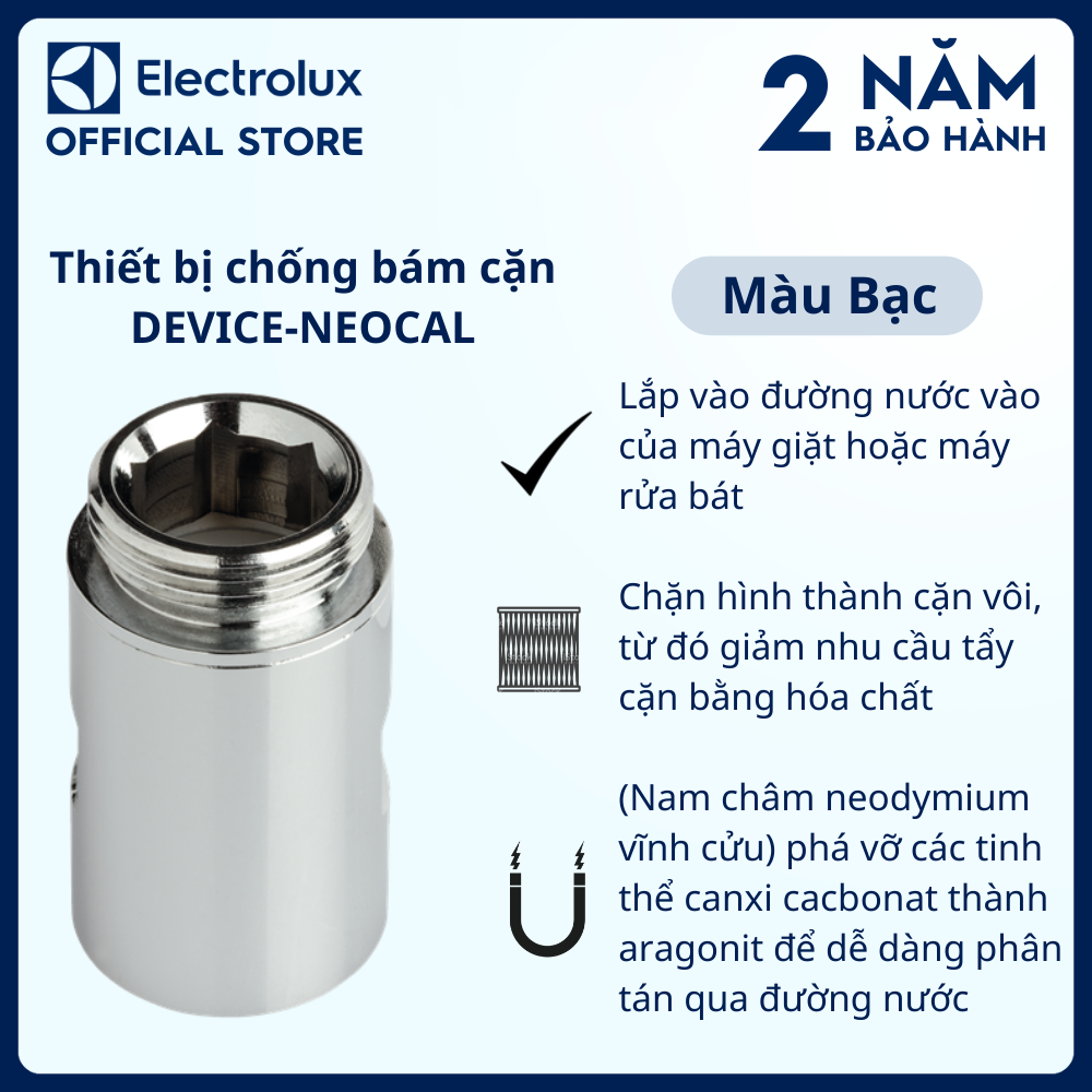 Thiết bị chống bám cặn Electrolux DEVICE-NEOCAL cho máy giặt sấy, rửa chén, Sản xuất tại Ý, tuổi thọ 10 năm [Hàng chính hãng]