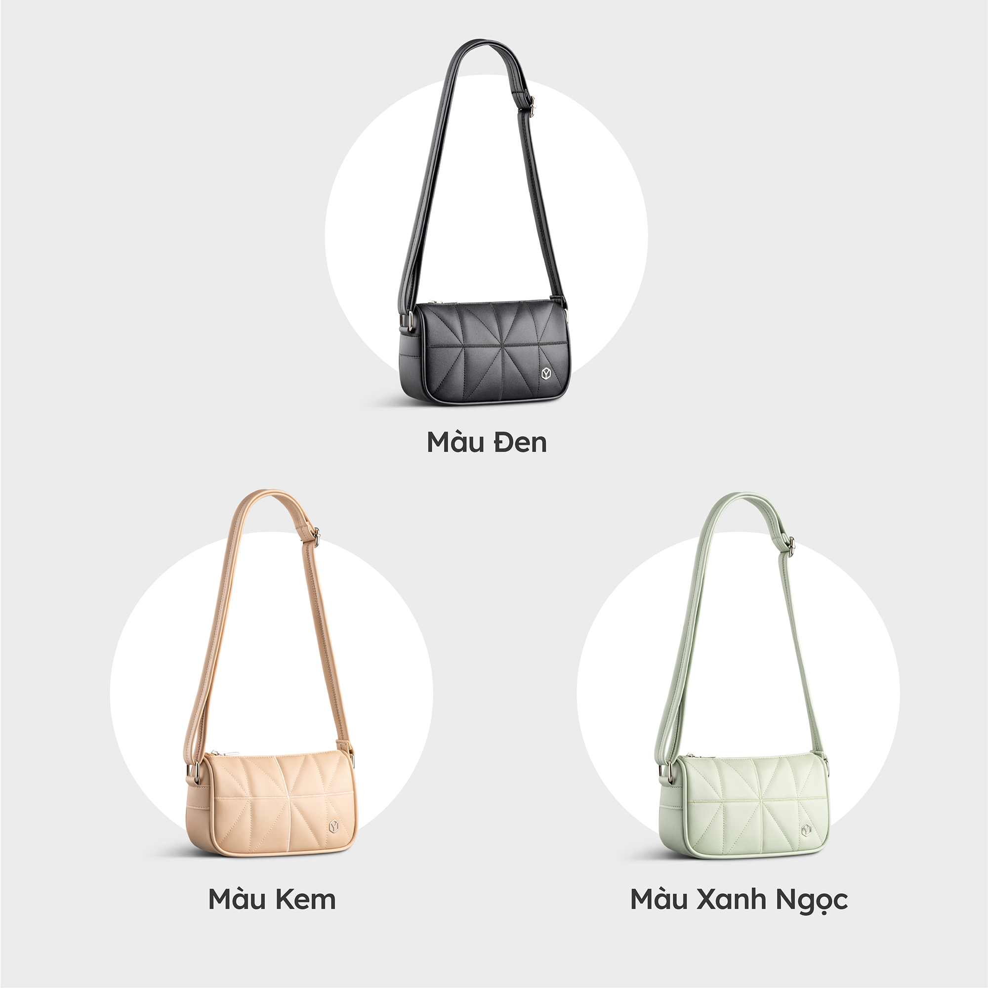 Túi đeo chéo da nữ chần chỉ trang trí YUUMY Seasand YN207