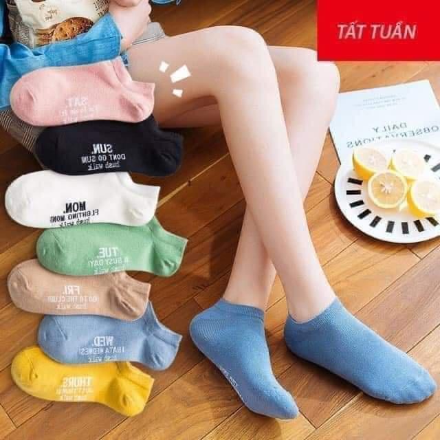 COMBO 7 đôi tất nữ , vớ nữ 7 đôi 7 màu đi trong tuần hàng đẹp