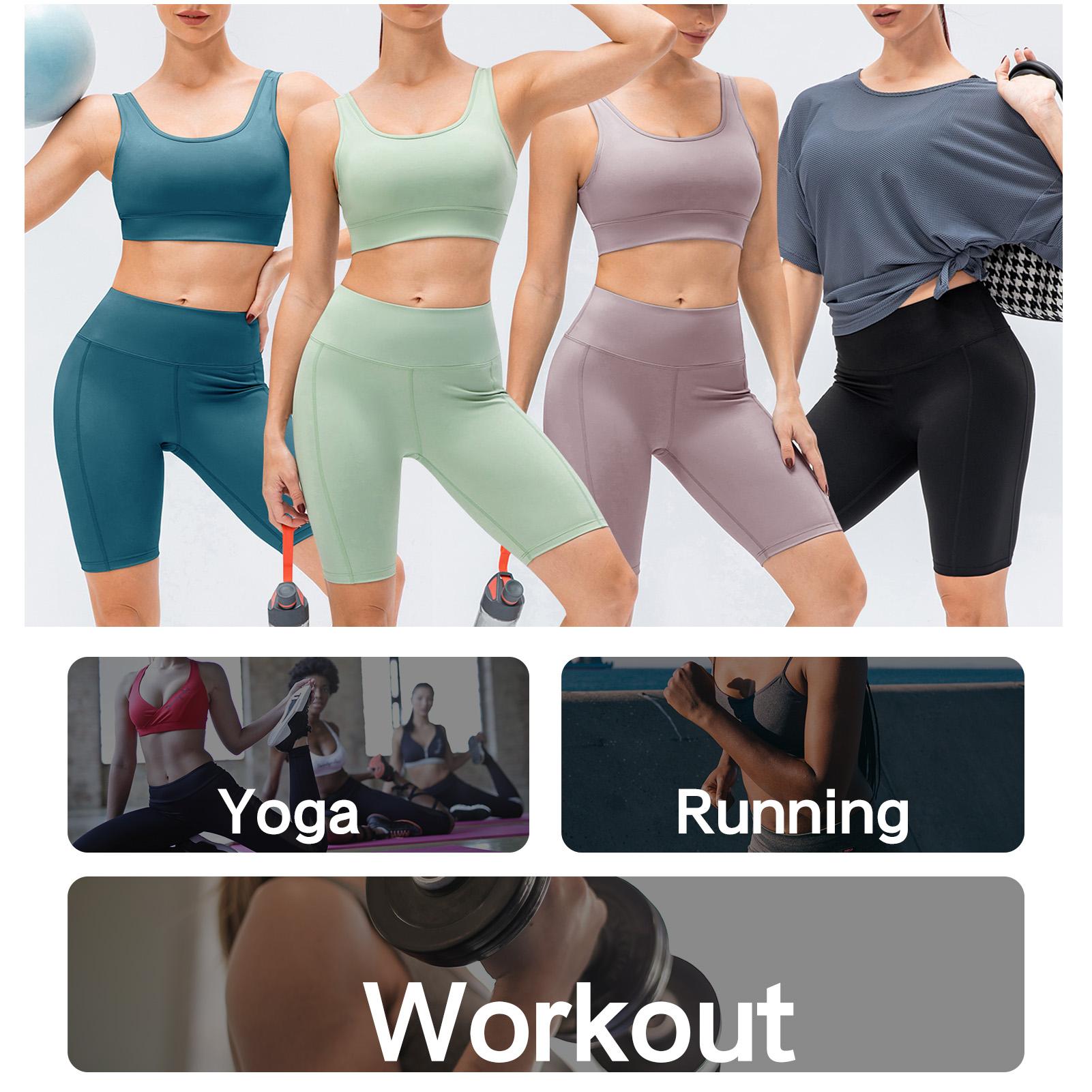 Bộ quần short áo ngực có đệm dành cho tập yoga, tập pilates, chạy bộ thoải mái thoáng khí