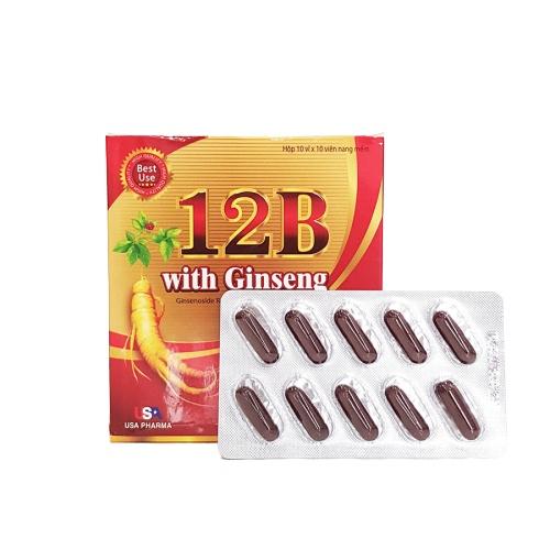 12B GINSENG - KẾT HỢP VITAMIN NHÓM &amp; NHÂN SÂM - TĂNG CƯỜNG SỨC KHOẺ - HỘP 100 VIÊN