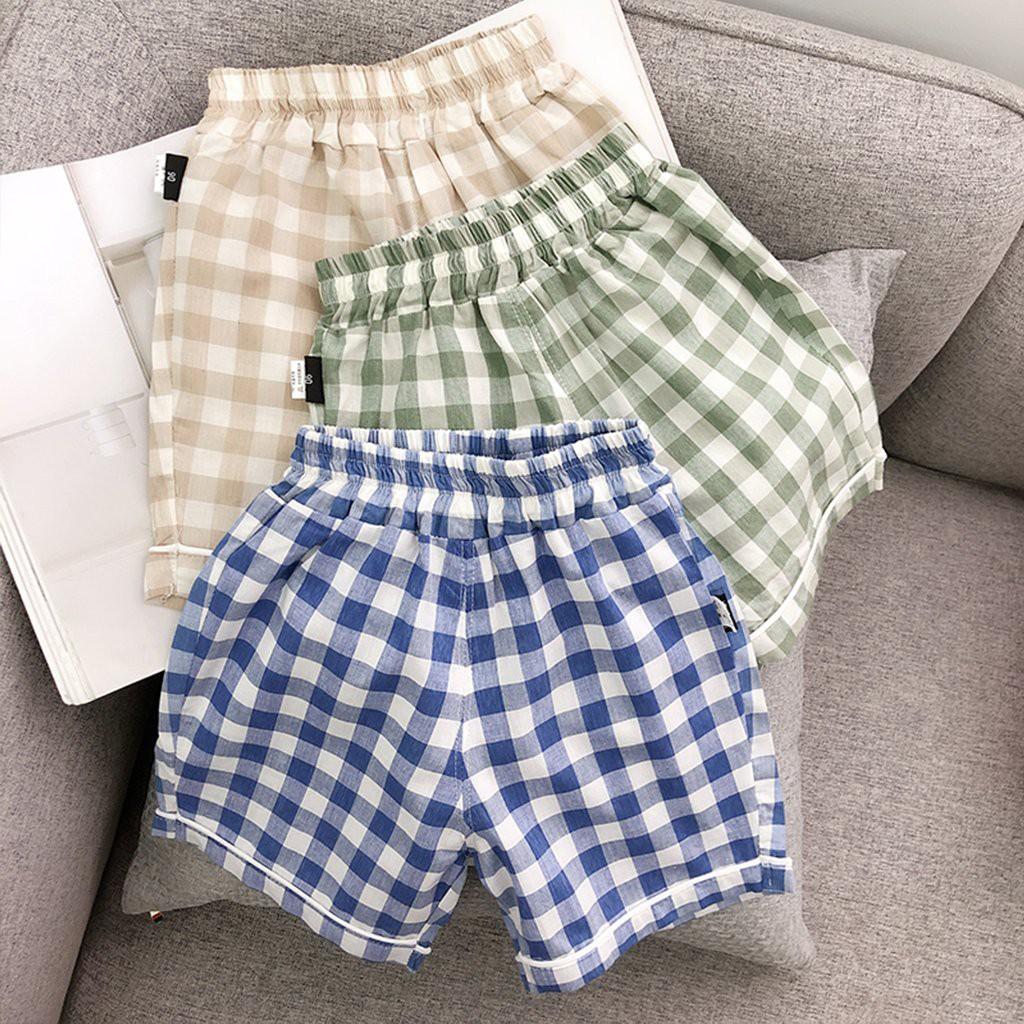 Bộ Pijama Cộc Tay Chất Thô Đũi Cực Mát Cho Bé, Bộ Cộc Kẻ Caro Siêu Hot Cho Bé Trai, Bé Gái Từ 6 - 28kg - SUMO KIDS