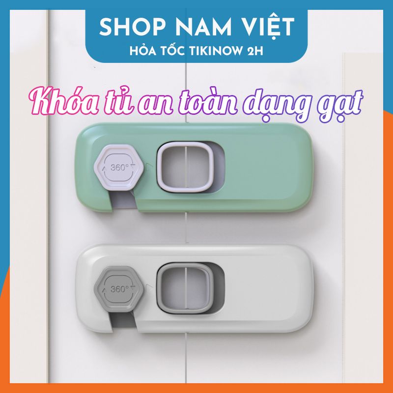 Khóa Tủ An Toàn Cho Bé Xoay 360 Độ, Khóa Tủ Lạnh, Bếp, Hộc Bàn Chống Kẹt - Chính Hãng NAVIVU