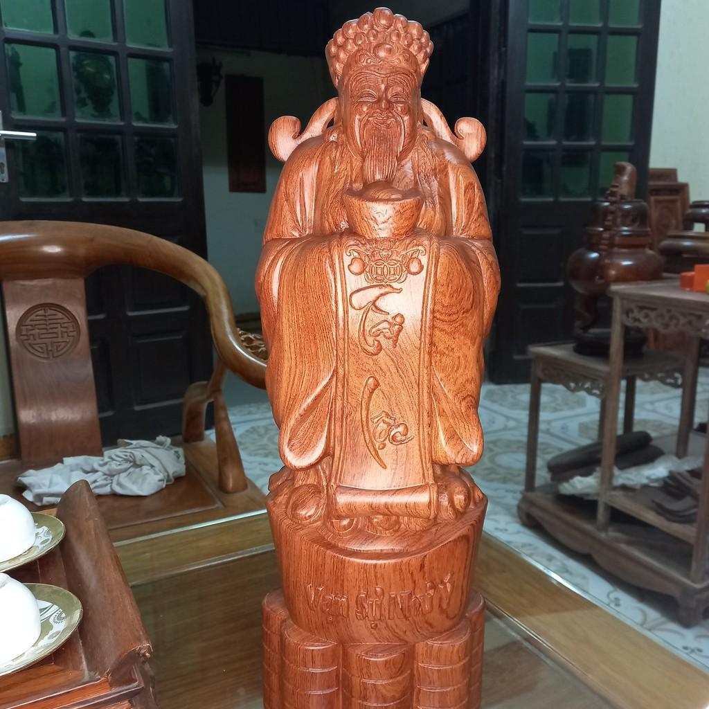 Tượng thần tài gỗ hương cao 50cmx17cmx14cm