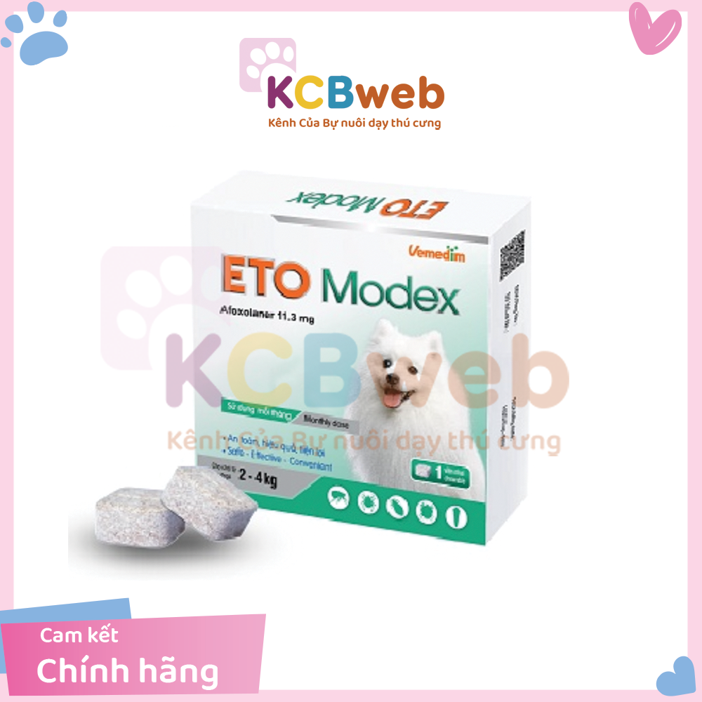 Viên nhai Eto Modex diệt ve, rận, bọ chét, bọ nhảy dành cho chó