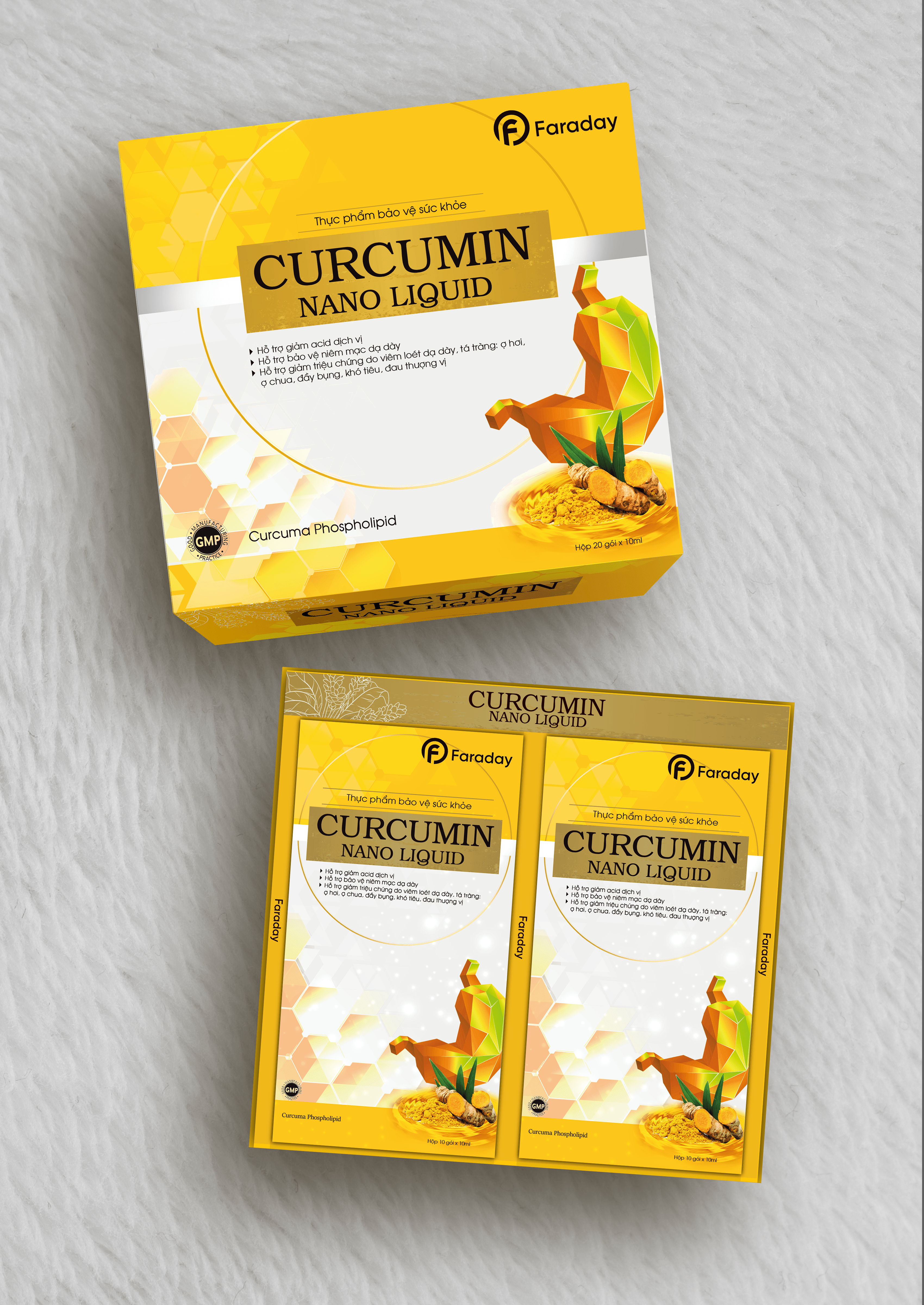 Curcumin Nano Liquid - Cải Thiện Các Vấn Đề Dạ Dày, Tá Tràng, Hỗ Trợ Bảo Vệ Niêm Mạc Dạ Dày - 20 gói