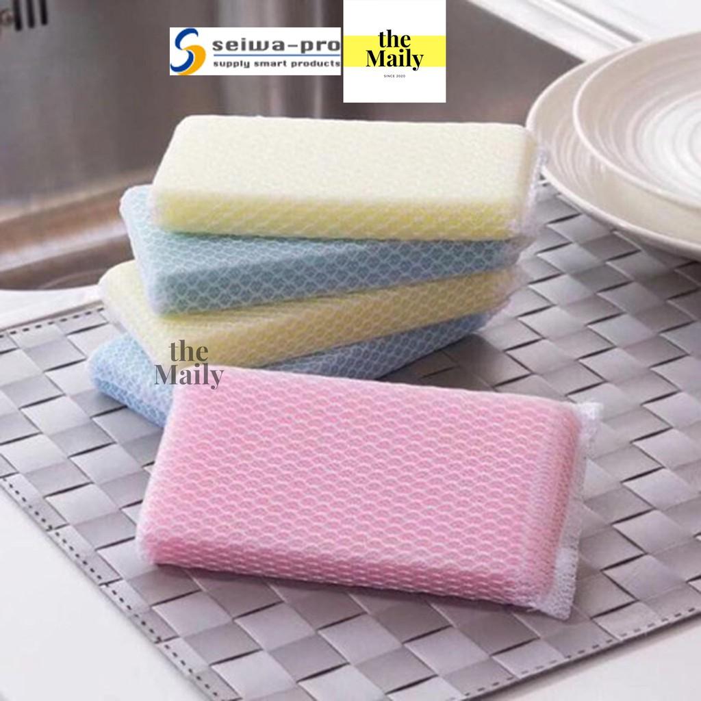 Miếng Xốp Rửa Chén Bọc Lưới Color Net Sponge 5 Miếng SEIWA-PRO – Nội Địa Nhật Bản