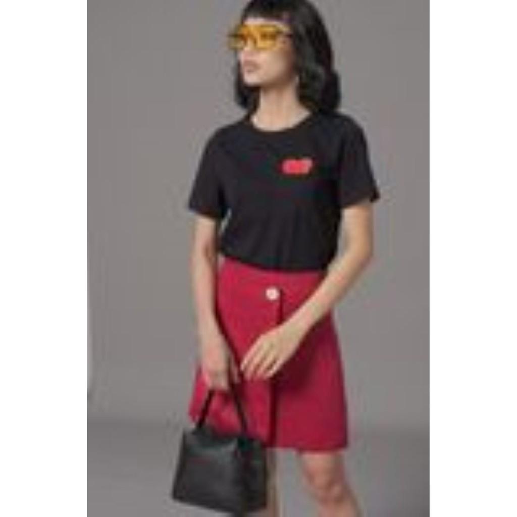 Chân váy chữ A siêu đẹp màu đỏ size M SYO Linen skirt