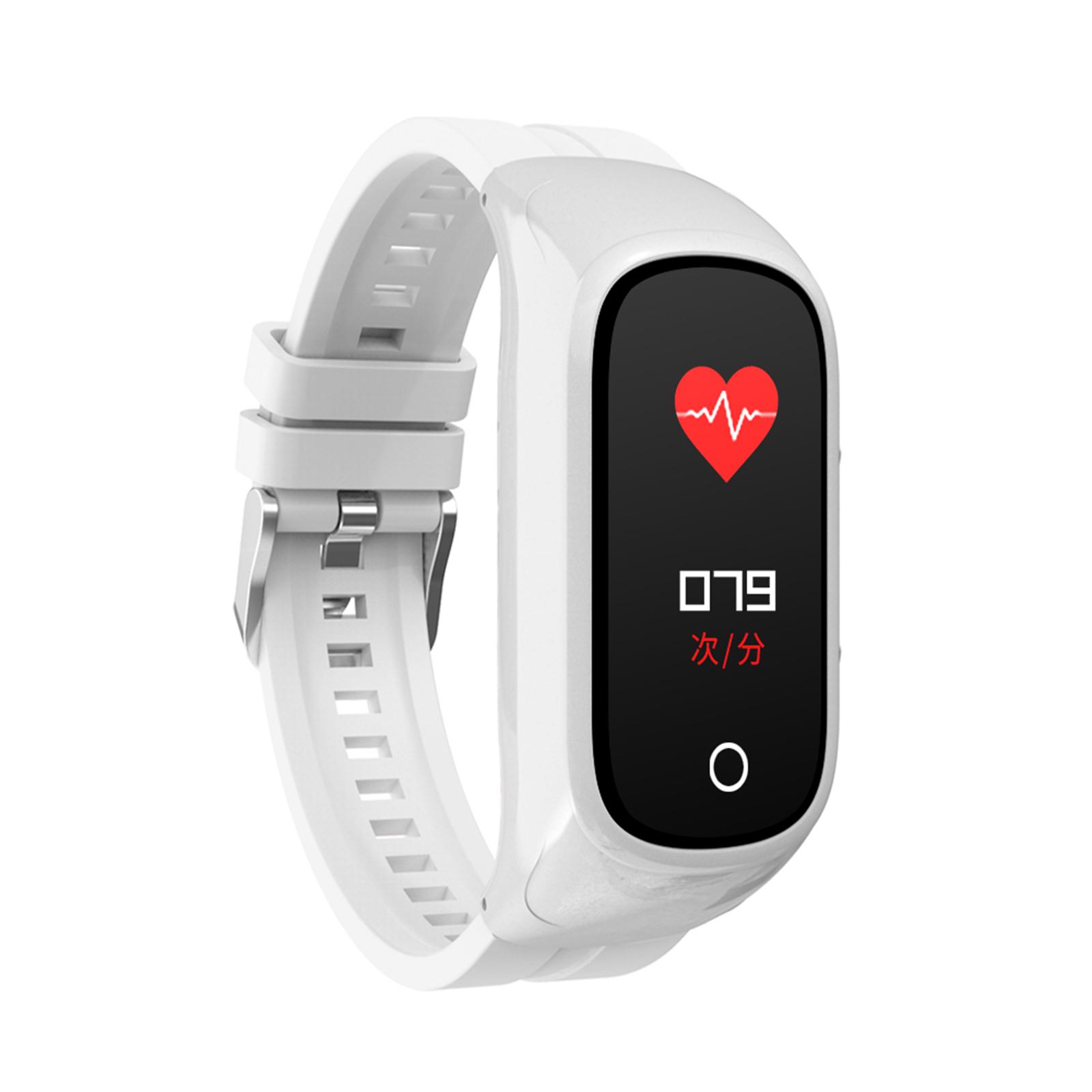Đồng hồ thông minh 2 trong 1 TWS Earbuds Fitness Tracker True Wireless BT5.0 Tai nghe Bộ đếm bước đi Bộ theo dõi hoạt động của bộ đếm calo - Màu trắng