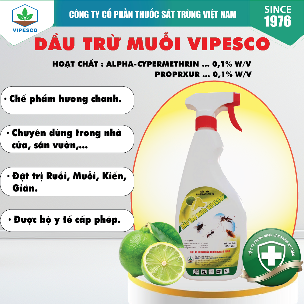DẦU TRỪ MUỖI CÓ VÒI HƯƠNG CHANH (650ml)