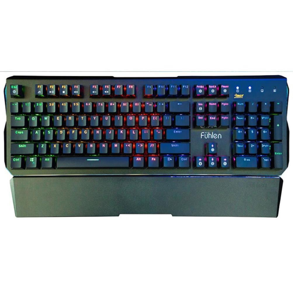 Bàn phím cơ Gaming Fuhlen Destroyer - Vỏ kim loại - Blue switch - Kê tay thào rời - Đèn led 7 màu  - Hàng Chính Hãng