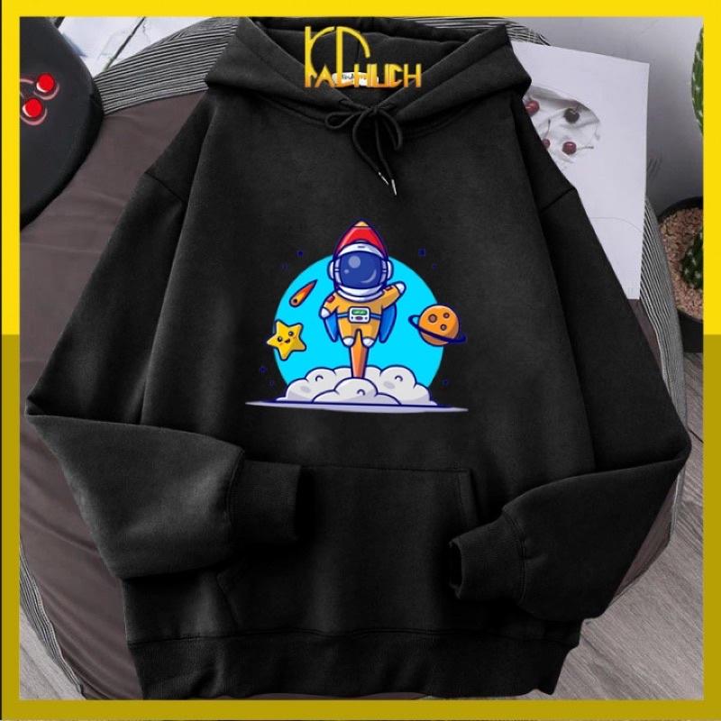 Áo hoodie unisex in phi hành gia Ms02, có 12 màu lựa chọn size từ 40-70kg chất liệu vải nỉ