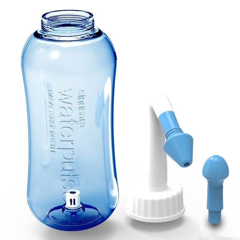 Bình rửa mũi Water Pulse 300ml (Tặng kèm gói muối), giúp làm sạch khoang mũi, loại bỏ bụi bẩn, phấn hoa, chống viêm