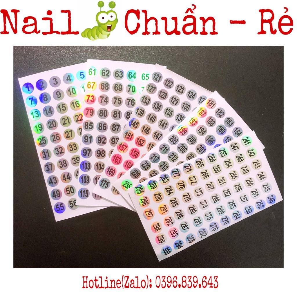 Tem Số Dán số thứ tự Chai Sơn nail