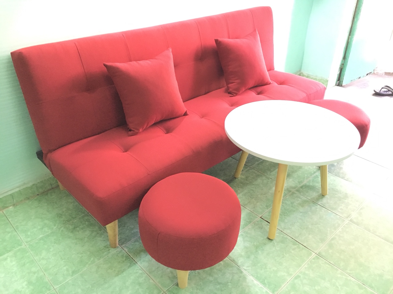 Bộ sofa giường bed đỏ SB1-cabo