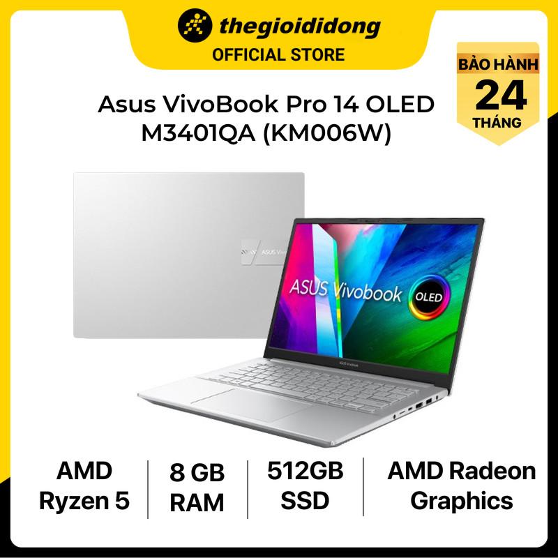 Laptop Asus M3401QA R5 5600H/8GB/512GB/14&quot;Q/90Hz/Win11/(KM006W)/Bạc - Hàng chính hãng