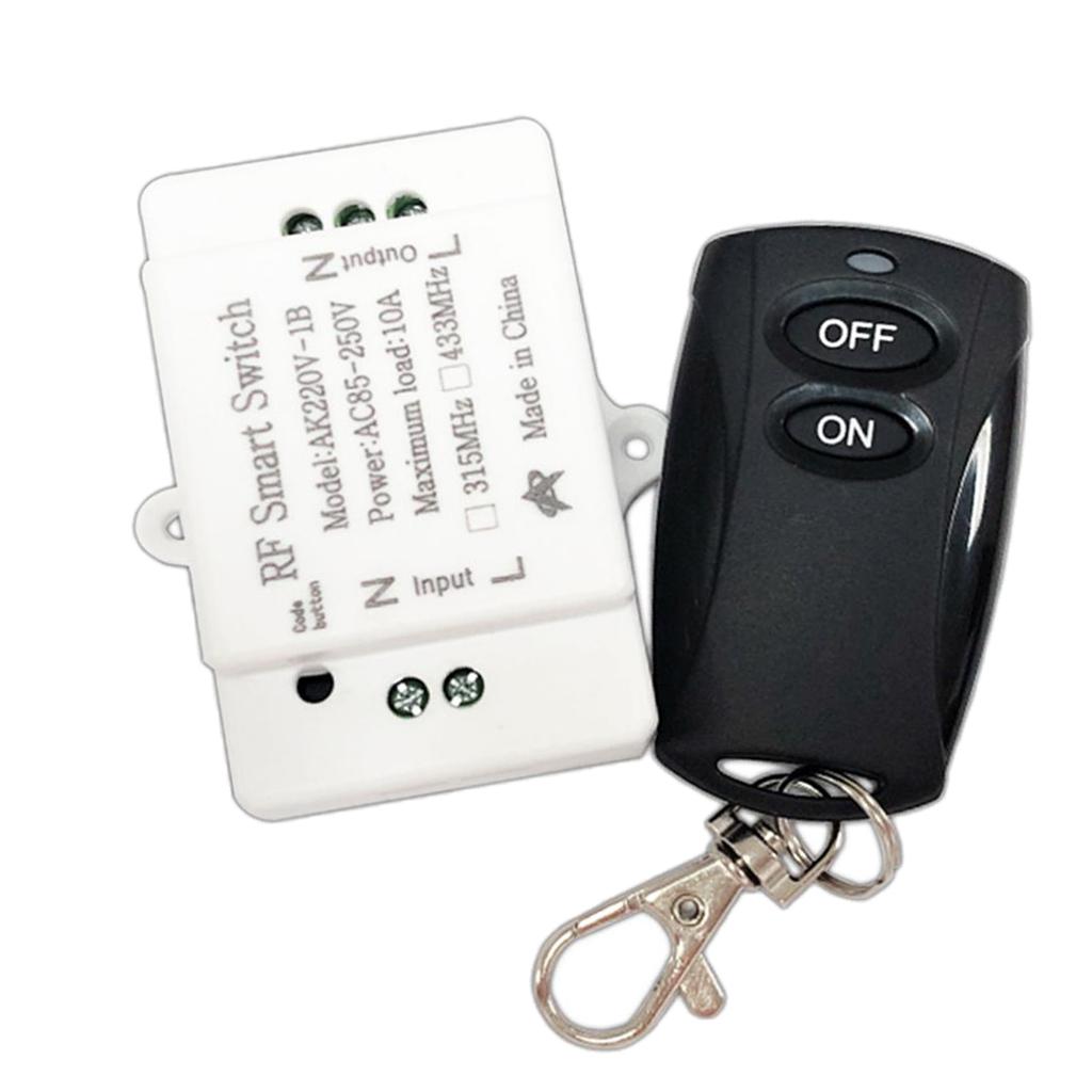 1 Channel RF Relay Wireless Remote Control Switch, 433Mhz Transmitter with Receiver, AC85-250V for Smart Home Applicance