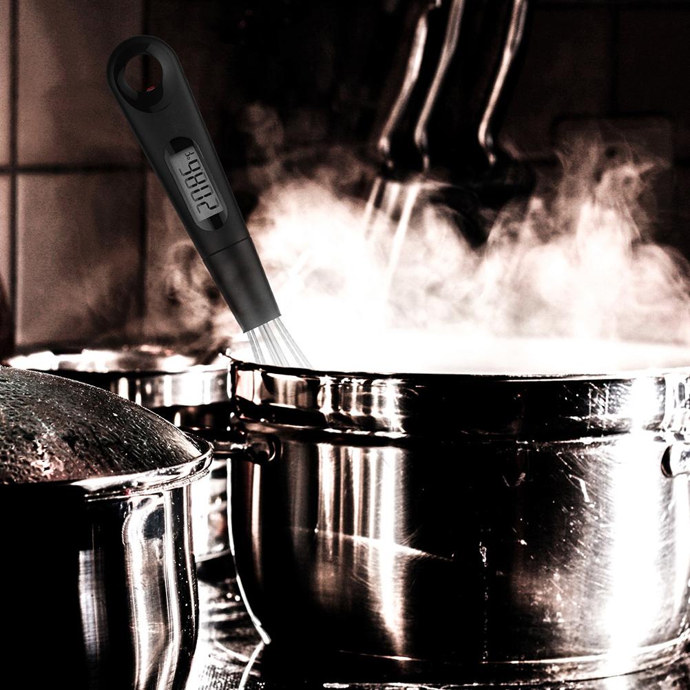 2 Trong 1 Kỹ Thuật Số Thịt Nhiệt Kế Eggbeater Đánh Nhà Bếp Nấu Ăn Đo Nhiệt Độ Thực Phẩm Dài Đầu Dò