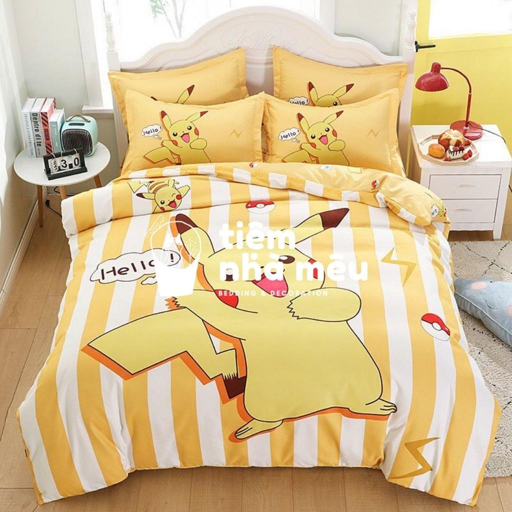 ( Full Mẫu Cho Bé )Bộ Chăn Ga Gối Cotton Tina m6/m8/2m - Set 4 Món 2 Vỏ gối ,drap,vỏ chăn An toàn cho bé