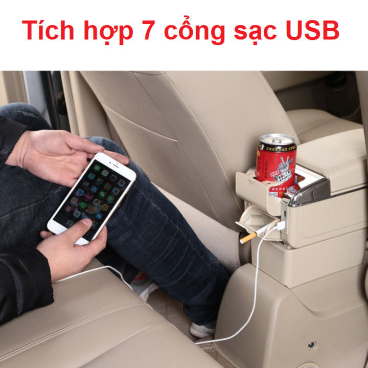 Hộp tỳ tay ô tô, xe hơi dùng cho xe  Suziki Celerio cao cấp tích hợp 7 cổng USB DUSB-CRNK