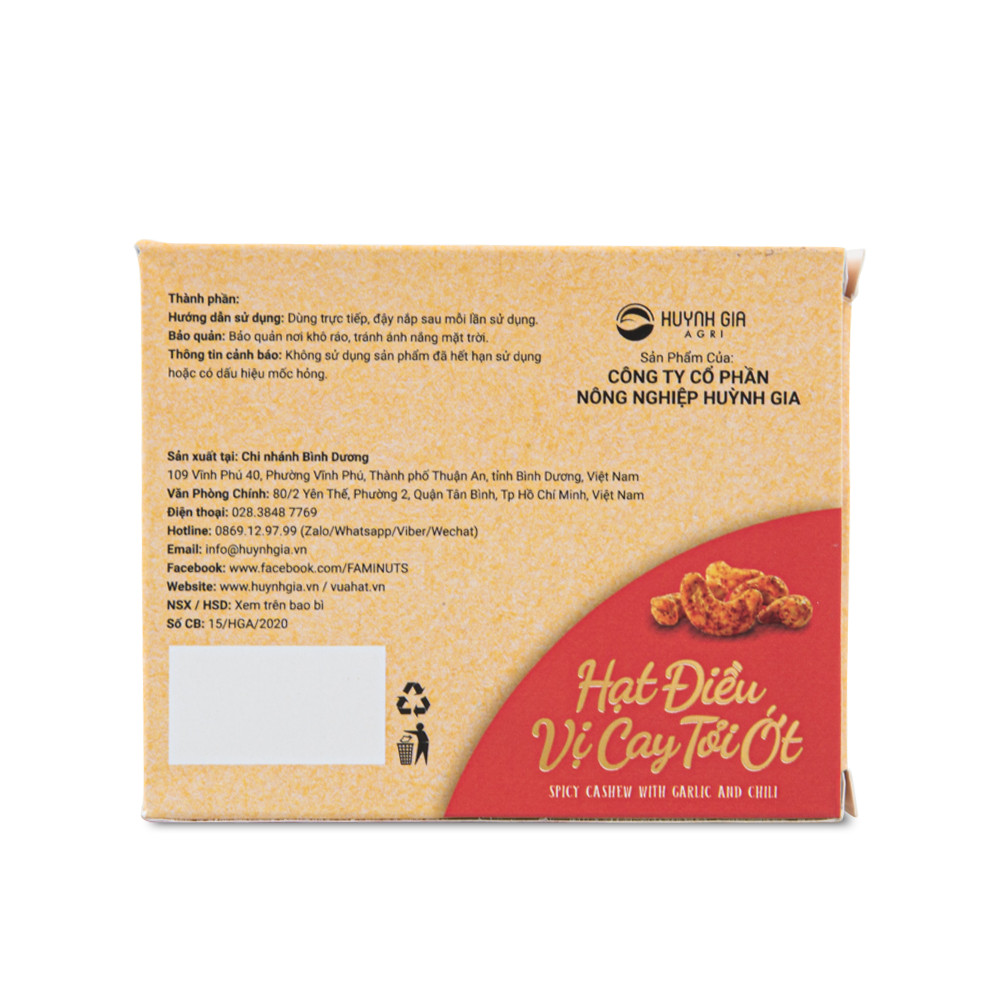Hạt Điều Tỏi Ớt Hộp Giấy 200g - FAMINUTS