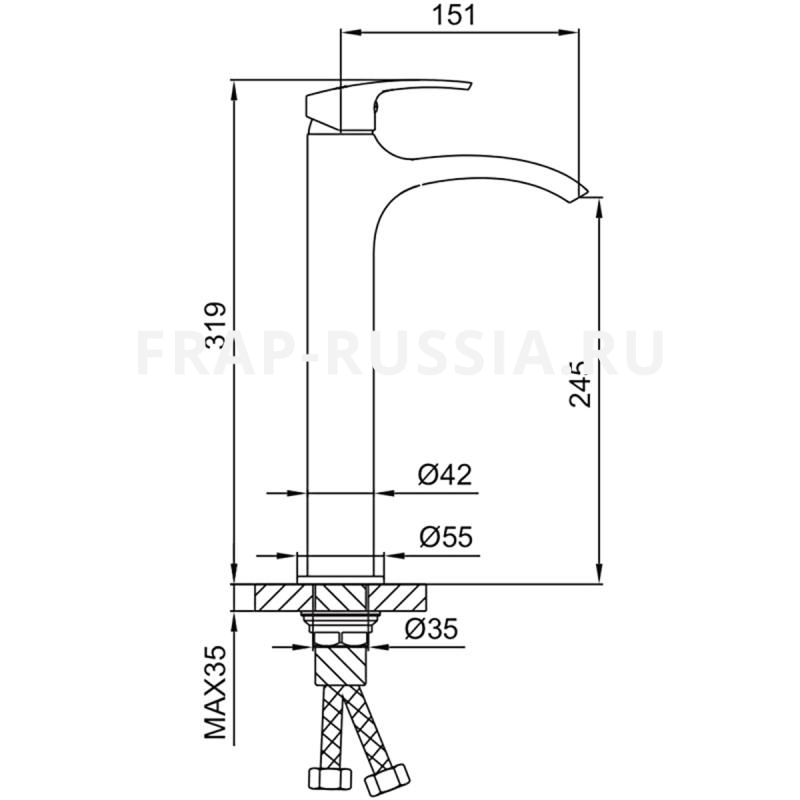 VÒI LAVABO NHẬP KHẨU NGA FRAP F1069-2 - HÀNG CHÍNH HÃNG