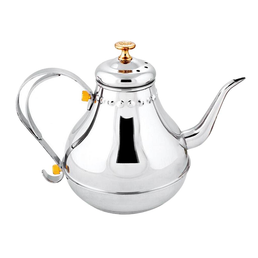 1.2L Stainless Steel Pour Over Drip Coffee Tea Pot Kettle Kitchen Restaurant