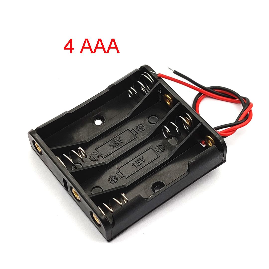 1/2/3/4 Khe Cắm Pin AAA Vỏ Pin Hộp Pin AAA Có Dây Dẫn Với 1 2 3 4 Khe Cắm AAA thả vận chuyển Màu sắc: 1 AAA