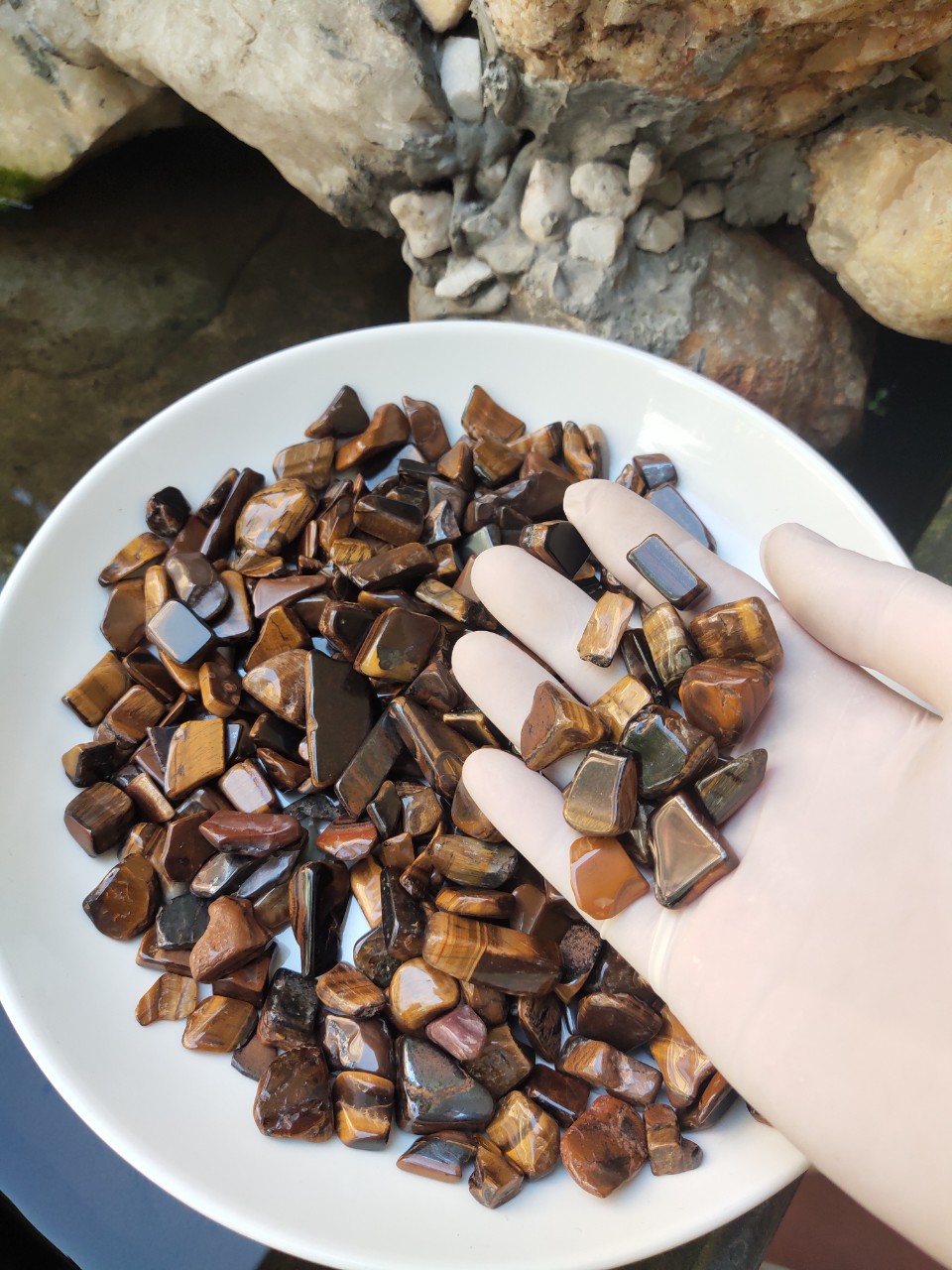 Thạch Anh Mắt Hổ Vụn Mài Bóng