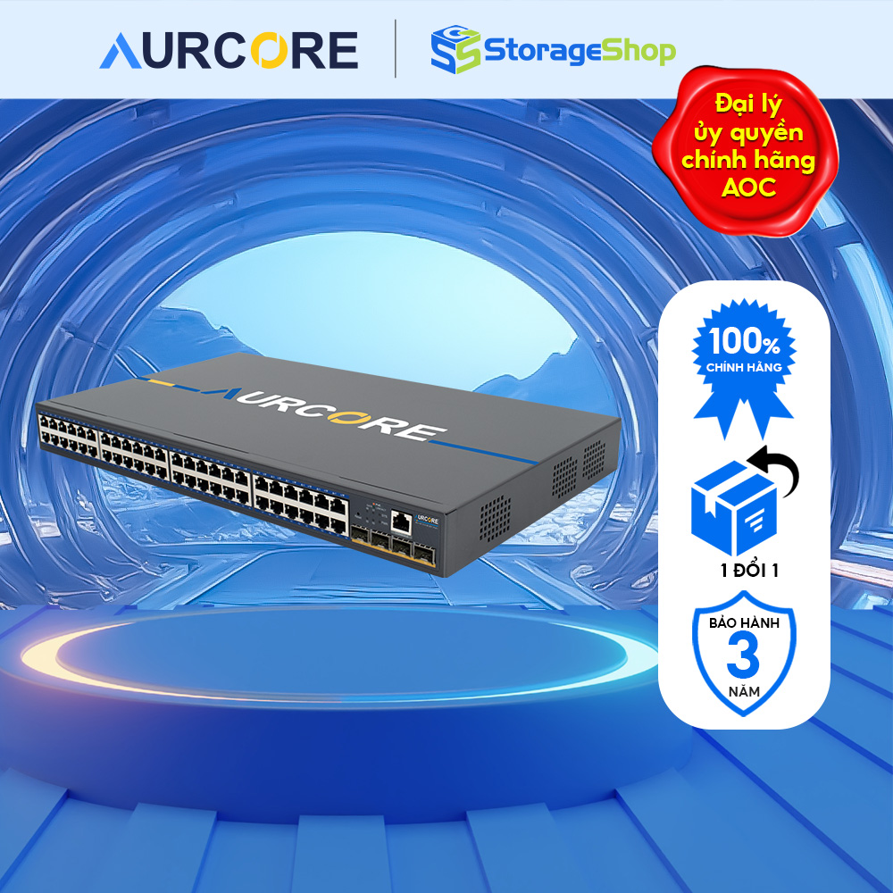 Thiết bị mạng - Bộ chuyển mạch (cầu nối) hiệu Aurcore, PoE/PoE+, 8 cổng GE, 4 cổng Gigabit  HÀNG CHÍNH HÃNG