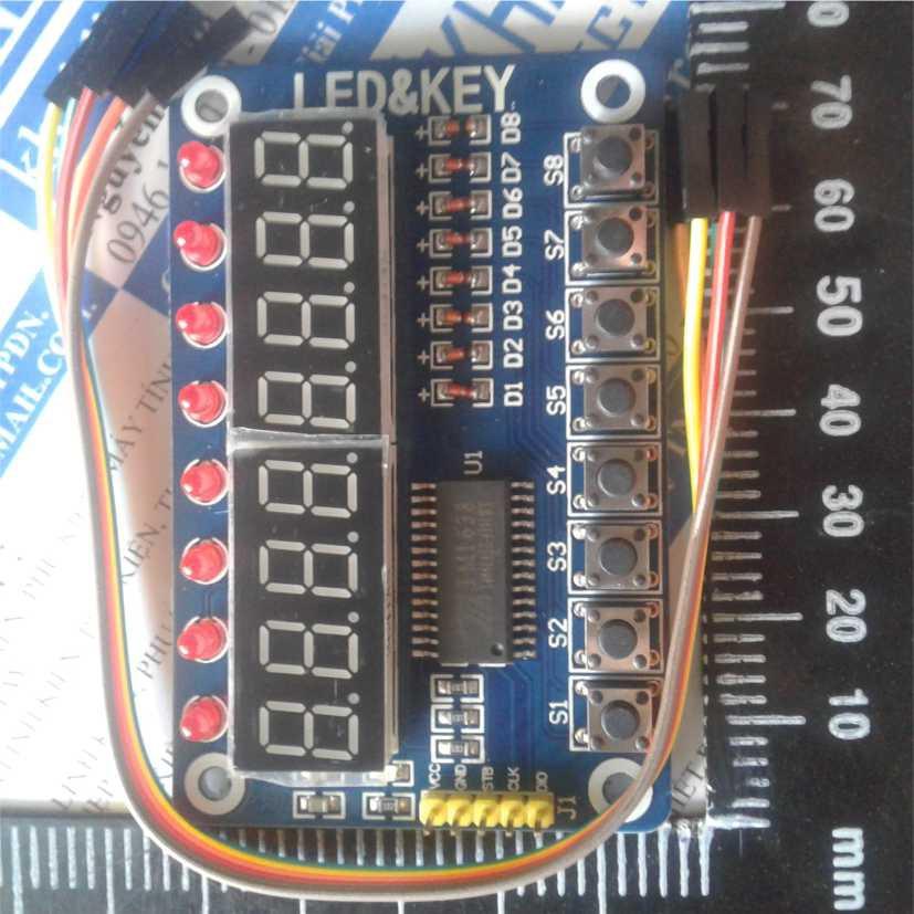 Module Led &amp; Key TM1638 8 Led 8 Key dùng cho Arduino/ VĐK… kde0302