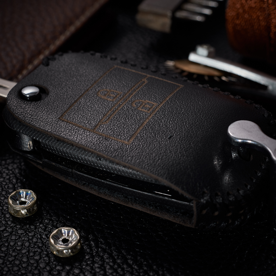 Bao Da Chìa Khóa dành cho Ô Tô Kia Morning 2018 2 Nút Da Bò Nappa Dạng Hộp