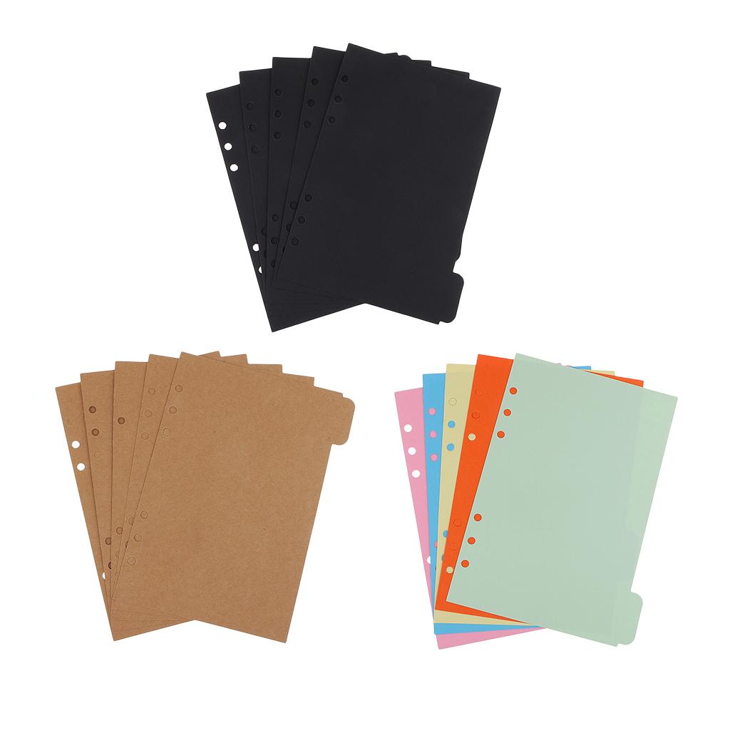 2x5 Piece A5 Kraft Tabbed Paper Planner Notebook Divider Index Page Brown