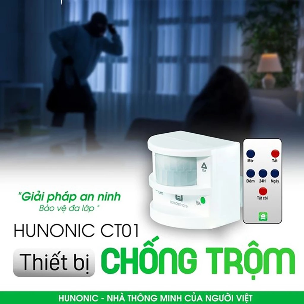 Thiết Bị Chống Trộm Kết Hợp Báo Khách Sothing Hunonic CT01, Điều Khiển Từ Xa, Gửi Thông Báo Về Điện Thoại- Hàng chính hãng
