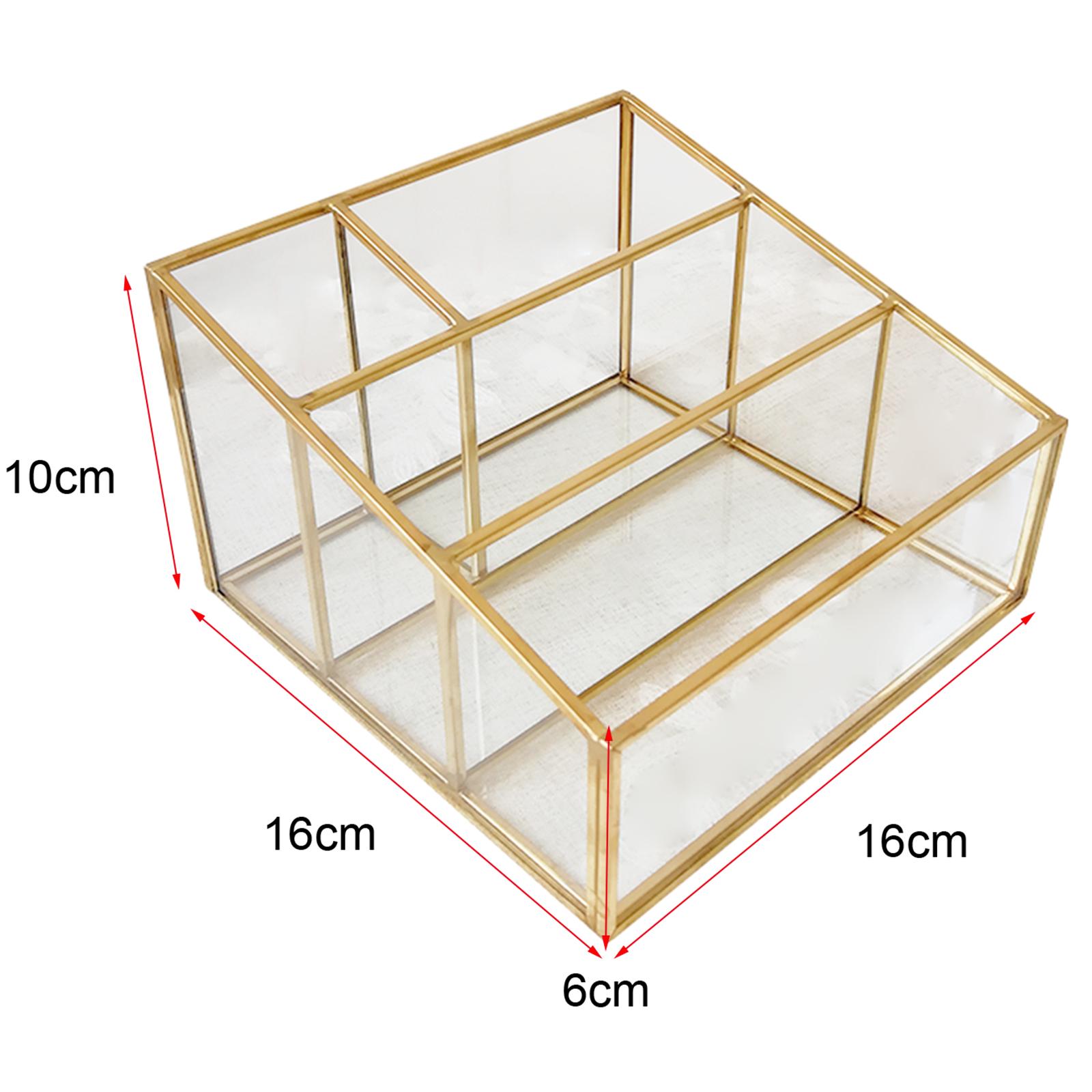 Makeup Organizer, Clear Cosmetic Storage Display Case with 4 Compartments, for Jewelry, Makeup Brushes, Lipsticks