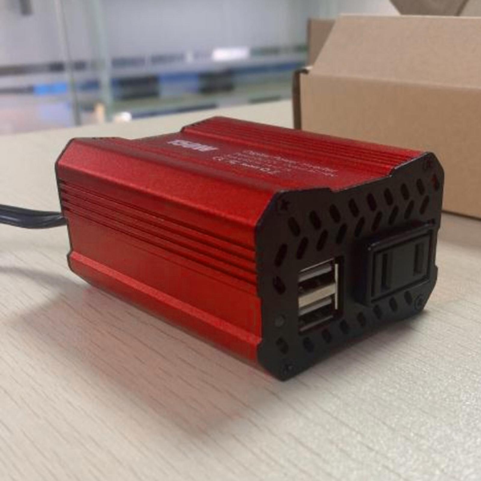 12V To 110V Converter Power Inverter Dual USB Output for TV Laptop