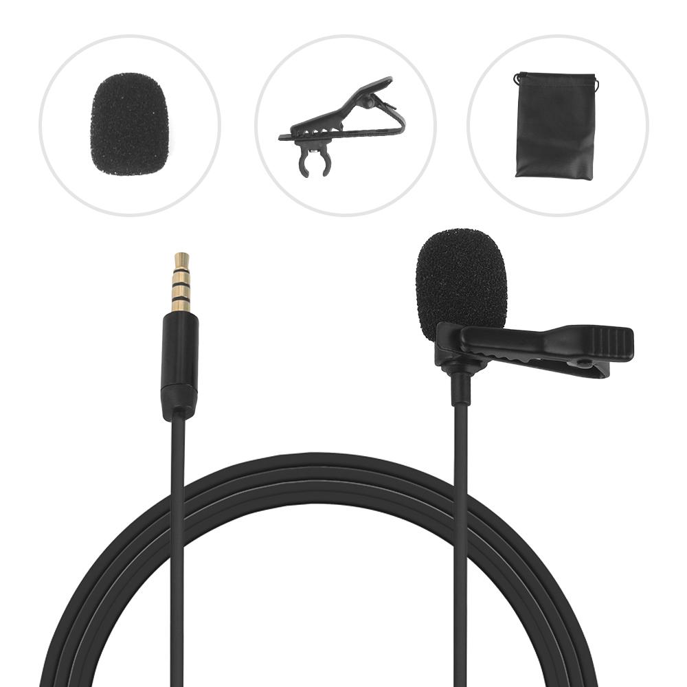 Micrô Lavalier ngưng tụ điện âm đa hướng với cáp 3,5 mm TRRS 6m - 6m